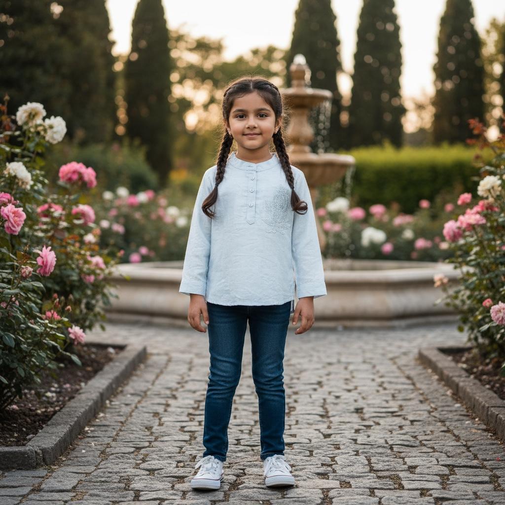 Girls’ Long-Sleeve Everyday Tops – Soft, Stylish & Garden-Ready