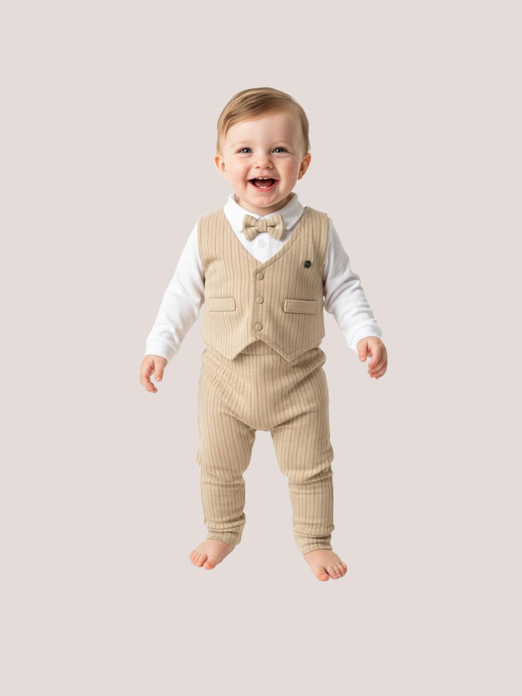 Boys Bear Emblem Vest Set with Bow Tie – Elegant, Comfortable & Perfect for Special Occasions