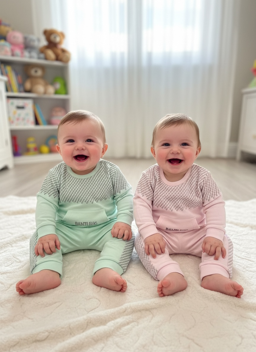 Baby & Toddler Printed Romper – Mint Green & Pink Cotton Outfit for Ages 0–2 | Gender-Neutral Playwear