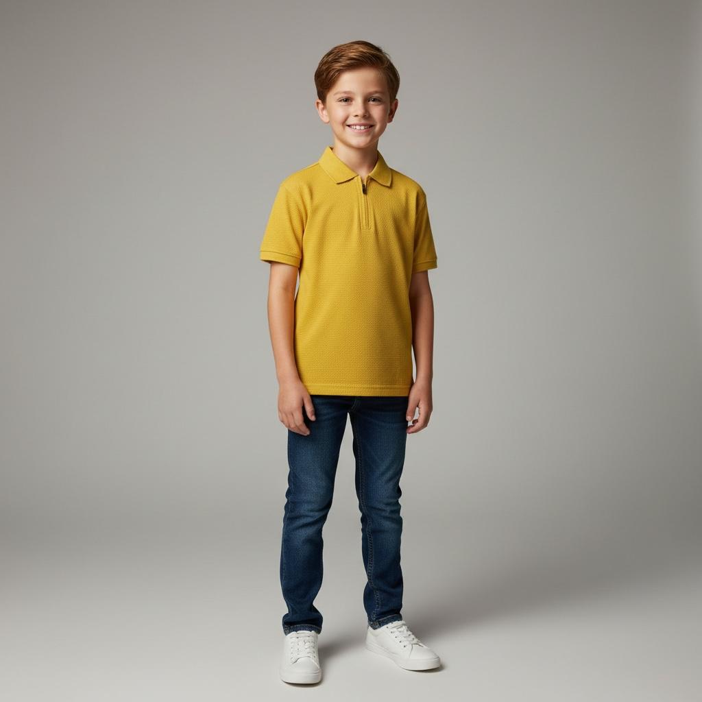 T-Shirt Polo Zipper Neck