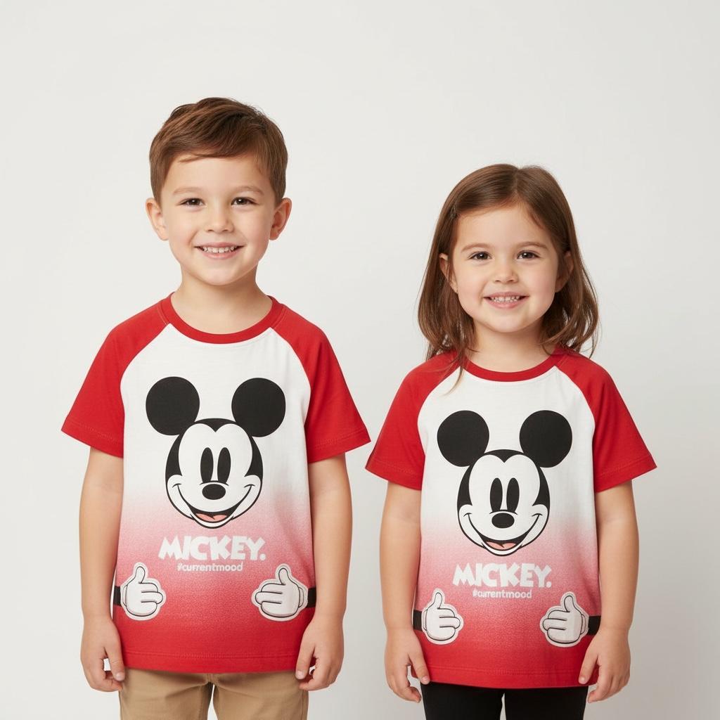 T-Shirt Unisex – Red Mickey Mouse #CurrentMood Graphic Tee for Kids