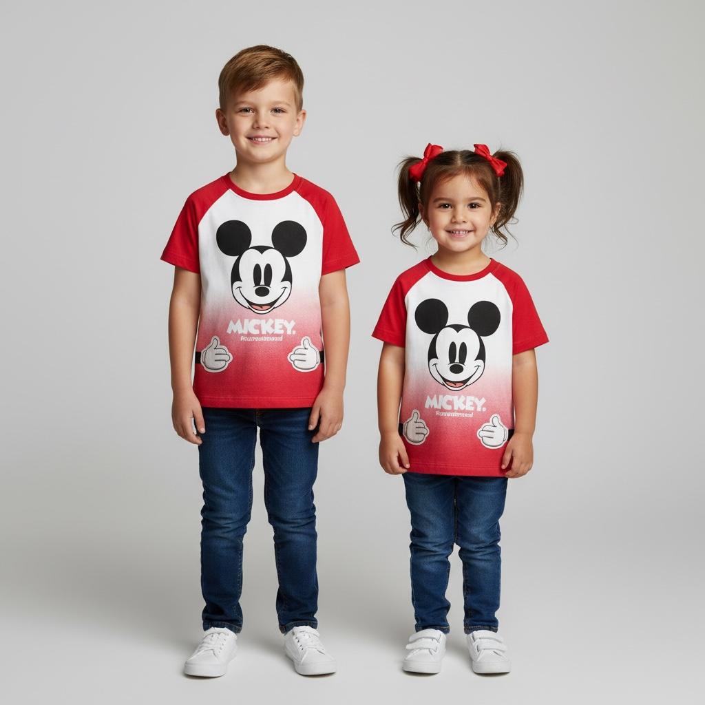 T-Shirt Unisex – Red Mickey Mouse #CurrentMood Graphic Tee for Kids